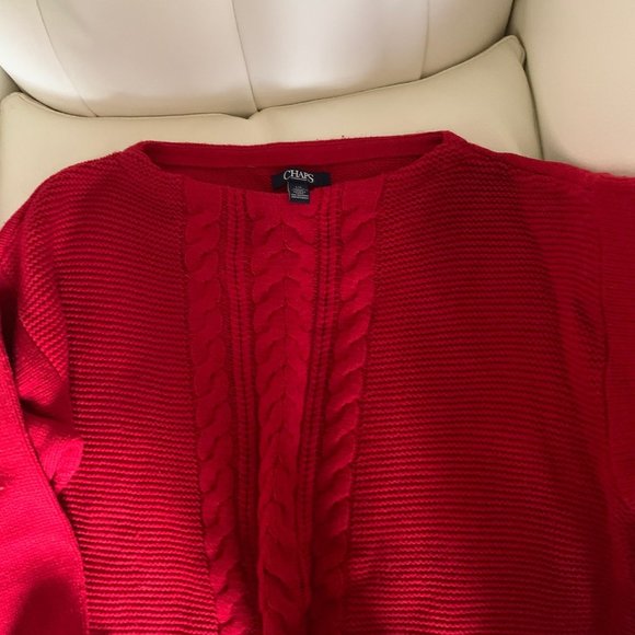 Chaps, Sweater, red, size Large. - Picture 2 of 8
